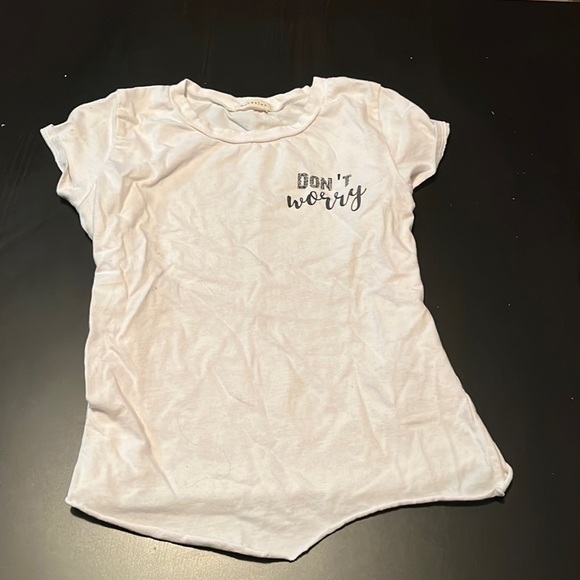 White ‘Don’t Worry’ Rolled Short Sleeve Shirt, Mathew 6:34, Size Small - Picture 1 of 4